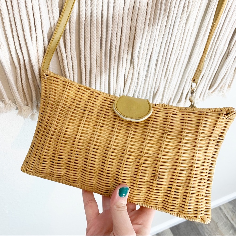 Vintage Woven Basket Crossbody Purse